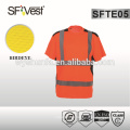 V-Ausschnitt mit hoher Sichtbarkeit T-Shirt 100% Baumwolle reflektierende T-Shirt Sicherheits-Arbeitskleidung für Mann AS / NZS 1906